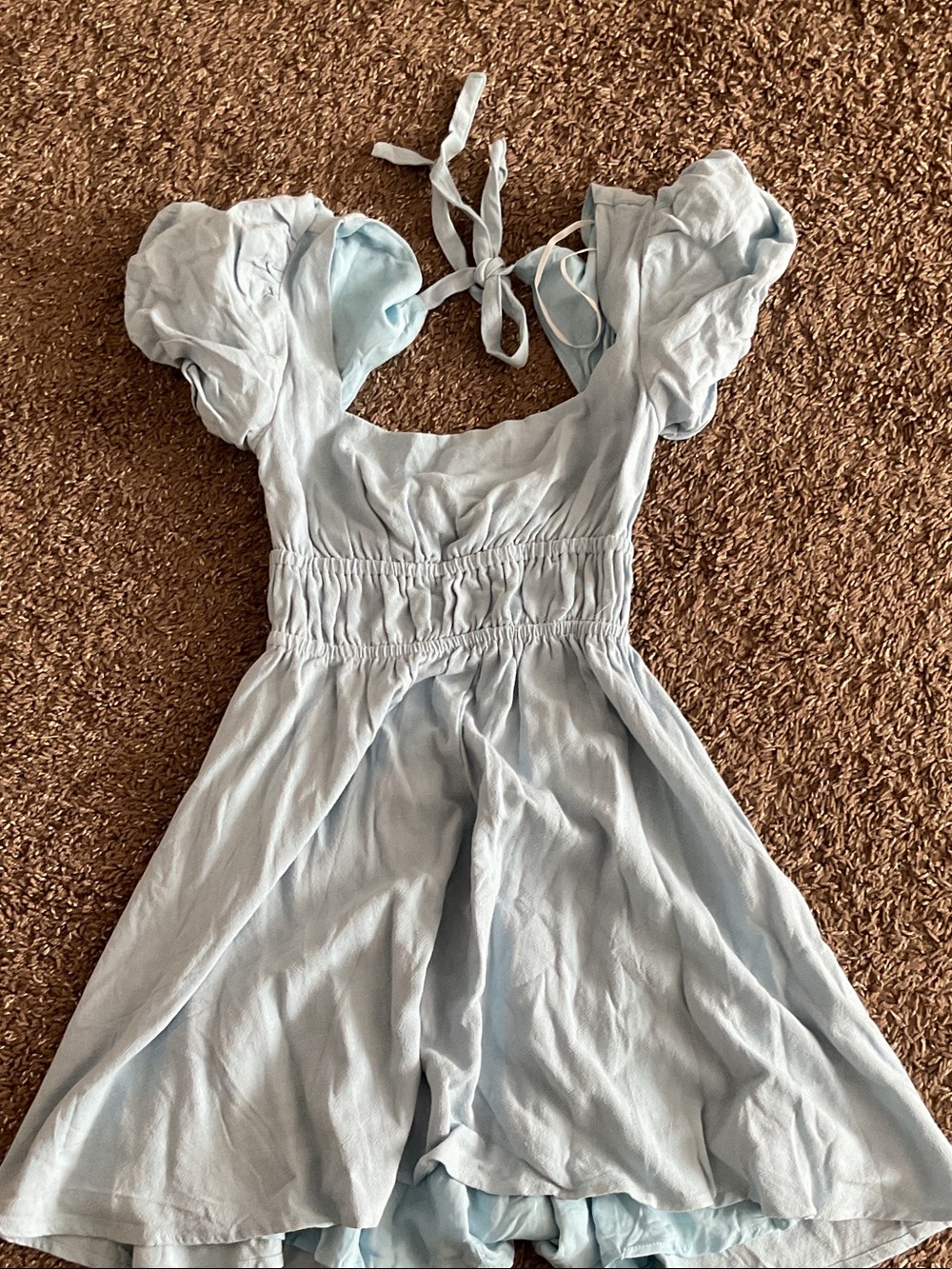 Light Blue Puff Sleeve Dress - Brand: Thatssofetch